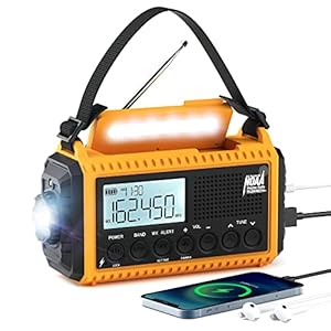 Auto NOAA Emergency Weather Radio, Solar Hand Crank Radio,Portable Battery Operated Emergency Radio with AM FM Shortwave…