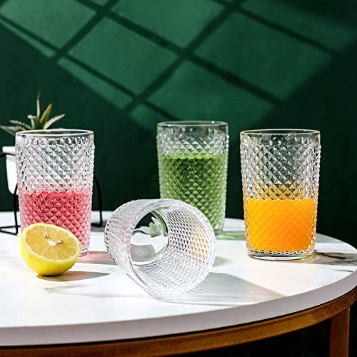 G Chroma Collection Highball Glasses Set Of 6, 13.1 Oz Clear Premiun Drink-Ware For Soda Juice Coke Beer Water Beverage Iced-Tea, Double Old-Fashioned Glass Perfect For Dinner Parties Bars Restaurants #TOP2