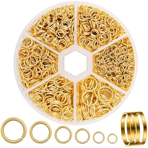 JOISHOP 1200pcs Jump Rings Kit with Opener Tool Cover