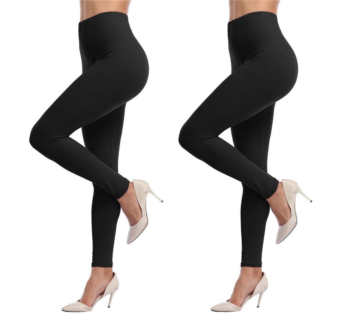 VOGUEMAX Womens Ankle Length Leggings Buttery Soft High Waisted Stretch Basic Solid Full Length Leggings Pants