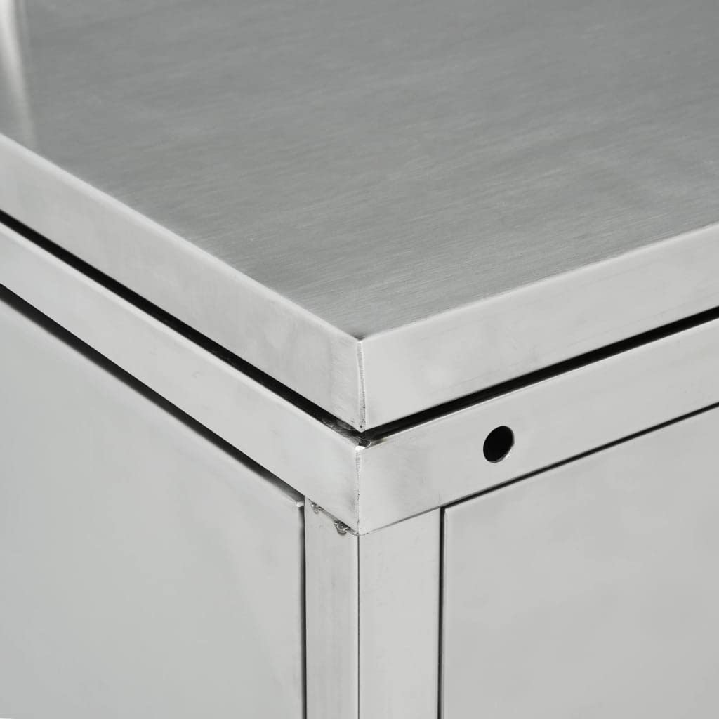 Hommdiy Mülltonnenbox für 4/3/2/1Tonnen 240L, Edelstahl,Mülltonnenverkleidung Gartenbox Müllcontainer,Silber (4 Bins)