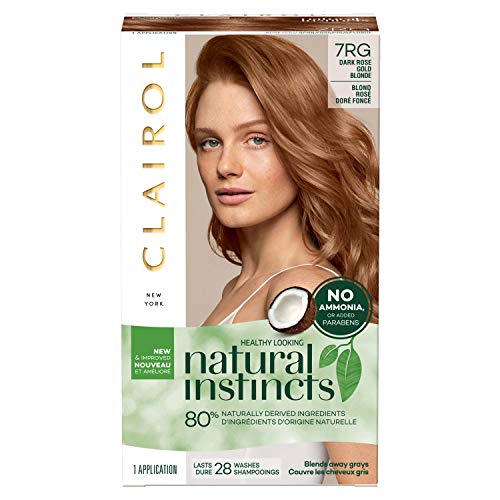 Clairol Natural Instincts Semi-Permanent, 7RG Dark Rose Gold Blonde, Rose Gold, 1 Count