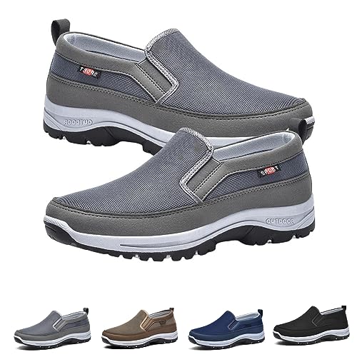 Orthoture Mens Shoes, Men's Arch Support Orthopedic Slip-on Running Hiking Sneakers Comfortable Hiking Loafers