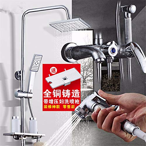 T-THSZ Juego de ducha con pistola de bidé en la pared Juego de ducha frío y caliente, QFC