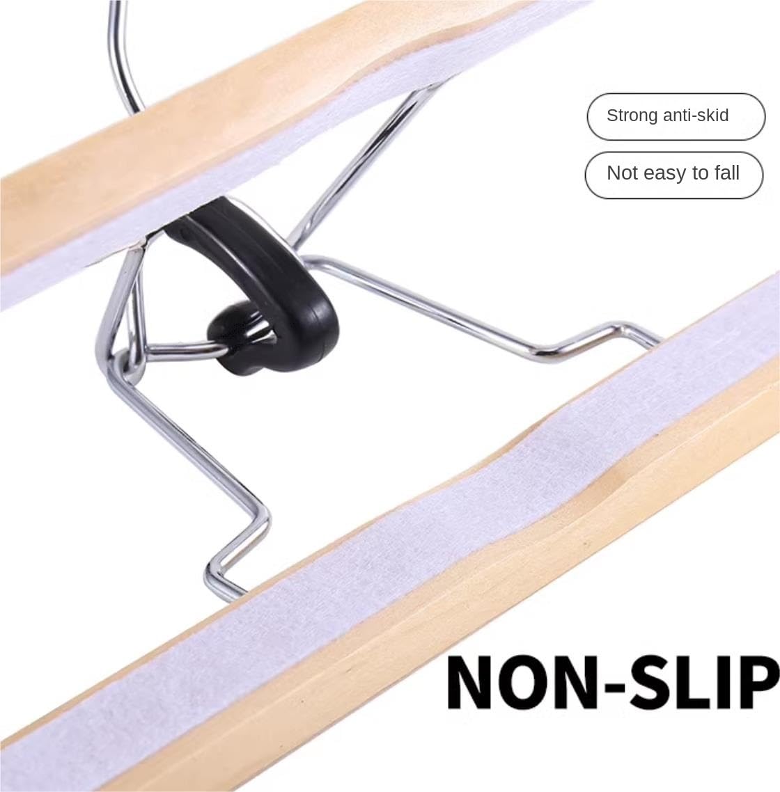 Perchas De Madera De 10 Piezas, Perchas De Madera Antideslizantes para Pantalones con Gancho De Rotación De 360 ​​Grados, Perchas con Clip para Pantalones para Sudadera