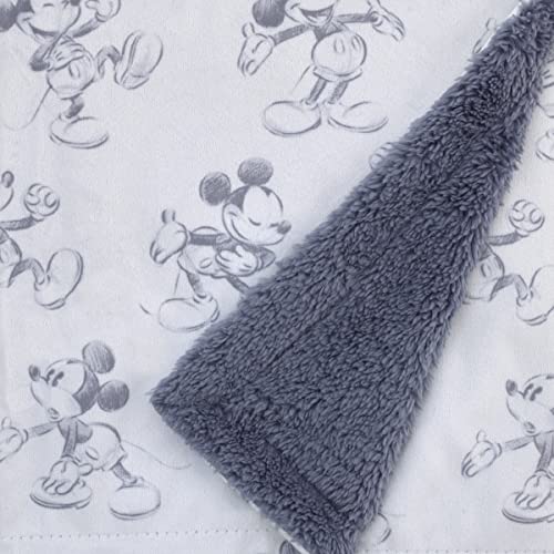Image of Disney Mickey Mouse - Call Me Mickey White and Blue Super Soft Baby Blanket