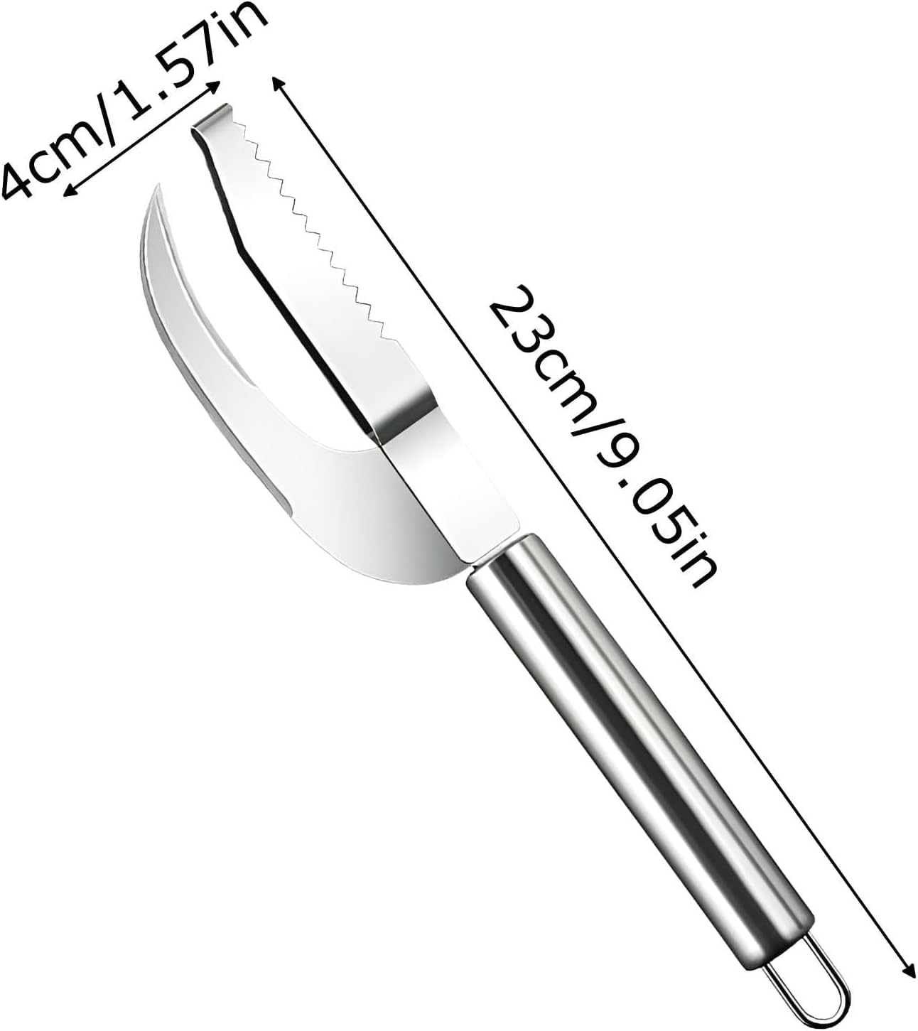 Homava Stainless Steel 3 in 1 Fish Maw Fish Hook Remover Cracker Fish Scale Fish Scraper Tool Fish Scales Scraping Too Gadgets Tank Net Tools Fish Pliers and Gripper | Silver | Pack 2 4