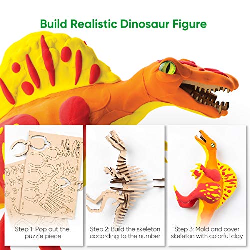ROBUD Creative Dinosaur Clay Craft Kit for Kids Girls BoysColorful DIY