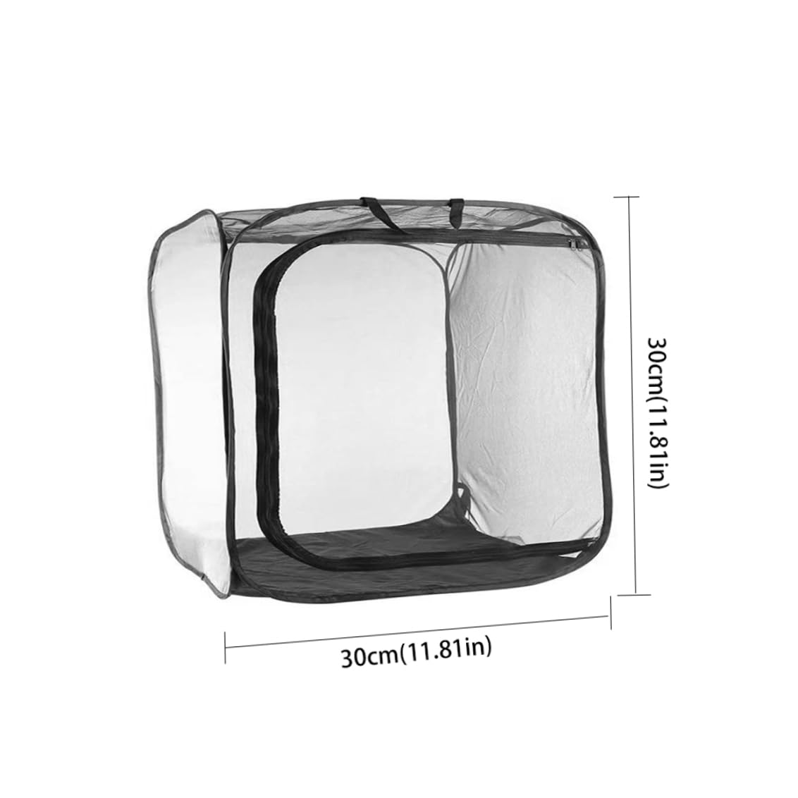 Illar Cage à papillons, boîtier à insectes à broder, transparent, fermeture éclair, chenille portable, Ha 3,5 x 30,5 cm