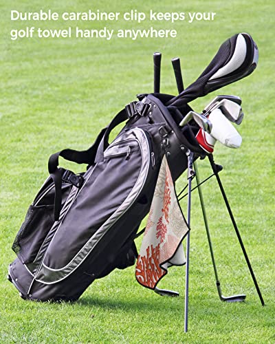 Vintage Red Golf Towel,Funny Golf Towel For Golf Bags Disc With Clip,Personalized Microfiber Waffle Golf Club Towel Accessories Gift For Men/Women/Dad/Mom Geometry Abstract Ocean Sea Beach Coral #TOP6