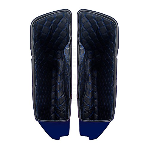 Moto Onfire Us Stock Saddlebags Liners, Blue Stitching, Extended Bags Inserts Fit For Aftermarket 2014+, 4 1/2 Inch Stretched Hard Saddlebags #TOP3