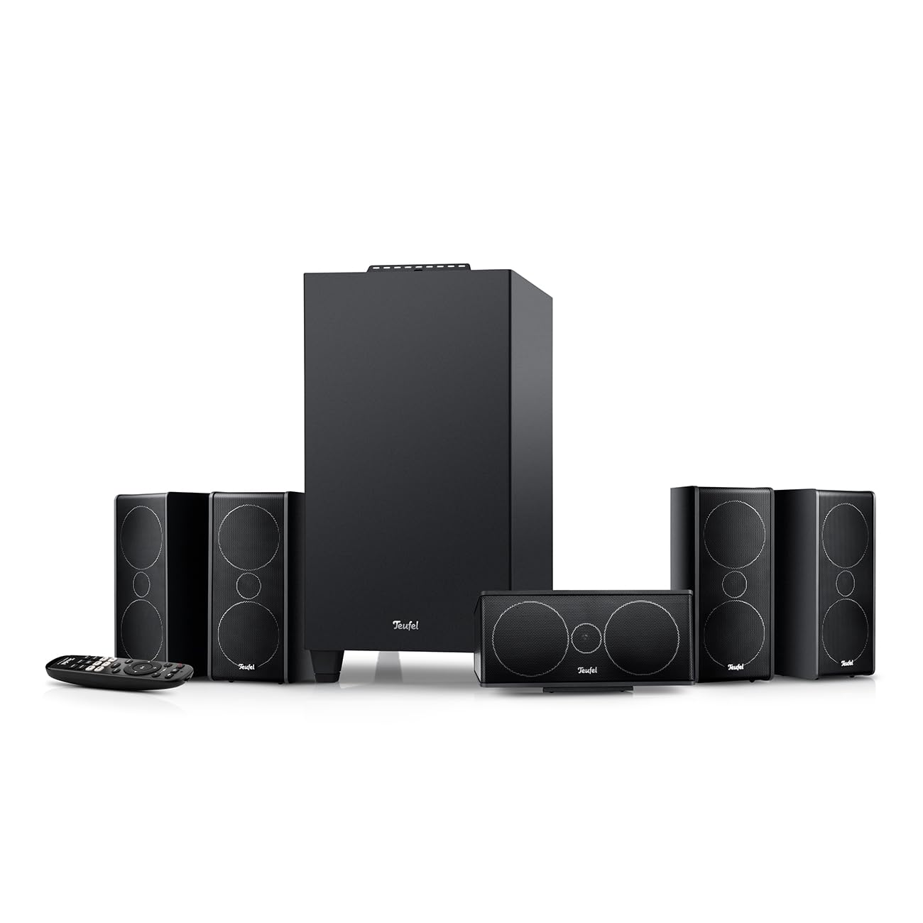 Teufel CONSONO 35 Concept - Sistema de sonido envolvente 5.1, sistema completo de cine en casa con receptor AV integrado, Bluetooth, Dolby Audio, función de tarjeta de sonido USB-C, HDMI ARC CEC para