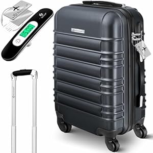KESSER® Reiskoffer met harde schaal, inclusief kofferweegschaal en bagagelabel, trolley-rolkoffer met cijferslot en 4 wielen, ABS (acrylonitril-butadieen-styreen) hardshell, telescoopgreep