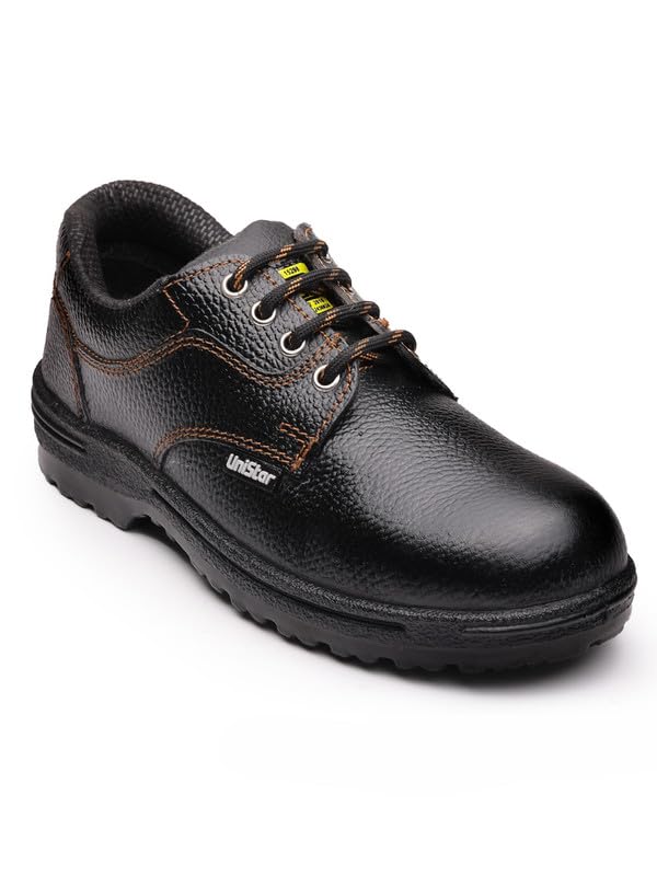 unistar Men's Leather Safety Shoe Non-Slip for Industrial Work Boot Waterproof Steel Toe Footwear Indestructible Construction Slip Resistant Shoes-picture-31