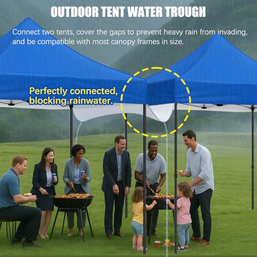 10ft Canopy Canopy Rain Gutter with Adjustable Straps, Waterproof Awning Gutter for 10x10 Pop Up Tents, Outdoor Event Camping Party Accessory, Fits EZ Up, Coleman, Generic Canopies (White) - Image 5