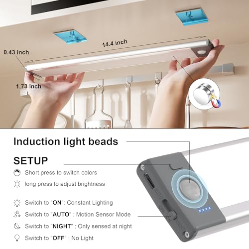 Image of Rv Exterior Light Camping Trailer Accessories Camper Accessories for Outside Rechargeable Lights Under Cabinet Rv Porch Light Led 2PCS (White, 70 LED)