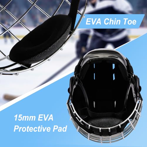 image for Sabary Adult Black Hockey Helmet Combo with Facemask Cage, High Densit