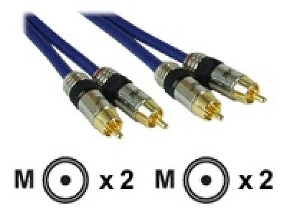 InLine 4043718018222 câble Audio 20 m 2 x RCA Bleu