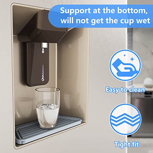 Refrigerator Drip Catcher Tray .Jiubar Non-Slip Cuttable Fridge Water Dispenser Drip Tray,Silicone Refrigerator Water Drip Catcher For Ge, Samung Fridge Drip Tray (Rectangular- Grey) #TOP2