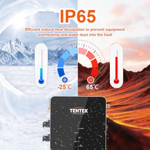 TENTEK Balkonkraftwerk System Controller, 2 MPPT Für 1600Wh Solarpanels,Kompatibel Mit 99% Mikroinverter Und Speicher Batterien, IP65,Plug&Play, Photovoltaikanlage,Schwarz