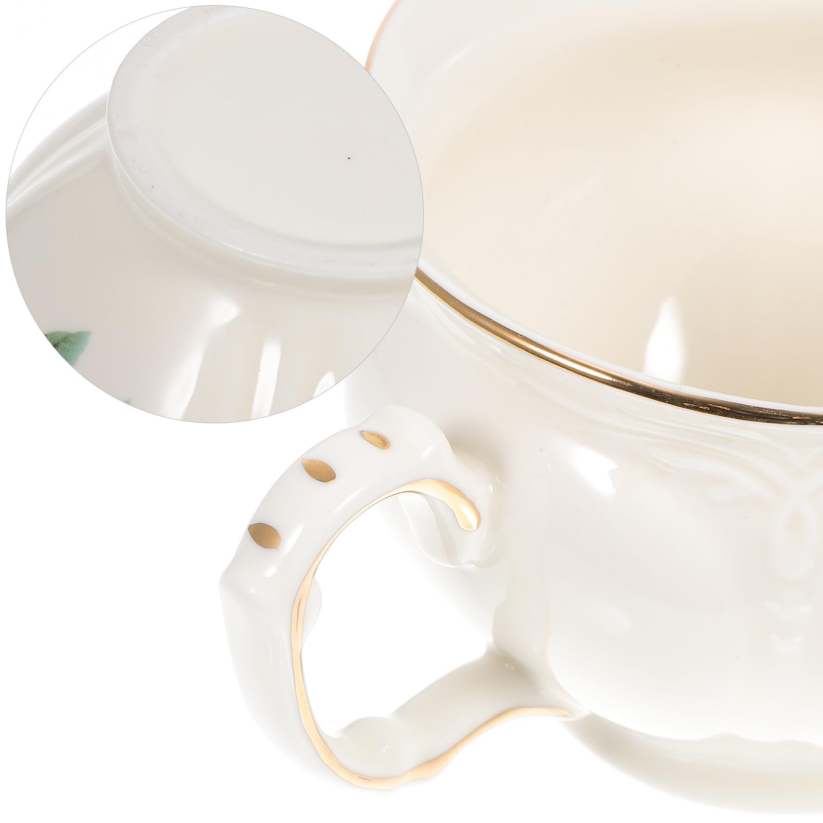 Beavorty Juego de Tazas de Café Tapa y Platillo, Cerámica Resistente, para Uso en Cocina Obsequio para Familia y Oficina