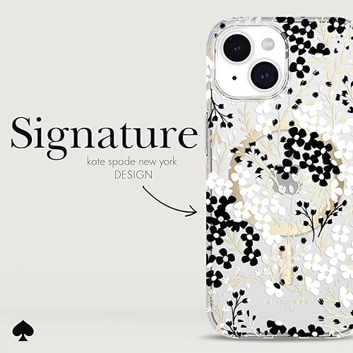 Coque iPhone 14 Kate Spade MagSafe protection rigide motif fleurs