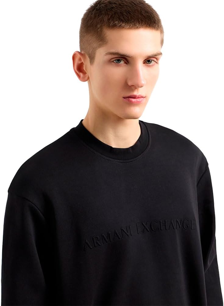 Armani Exchange mens Monochromatic Stretch Bonded Logo Sweatshirt - Image 4