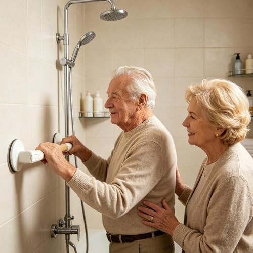Poignée de douche ventouse d'appui avec affichage sécurité - 3