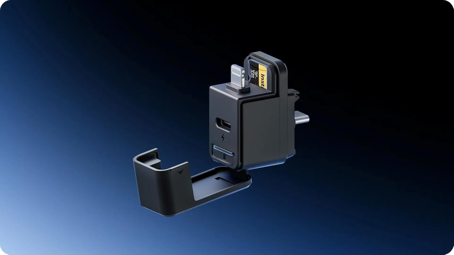 Insta360 X5/X4 Air Quick Reader, Dual USB-C and Lightning connectors, Compatible with Both iOS and Android Devices, USB-3.0 for Faster Large File transfers, Shoot and Store simultaneously