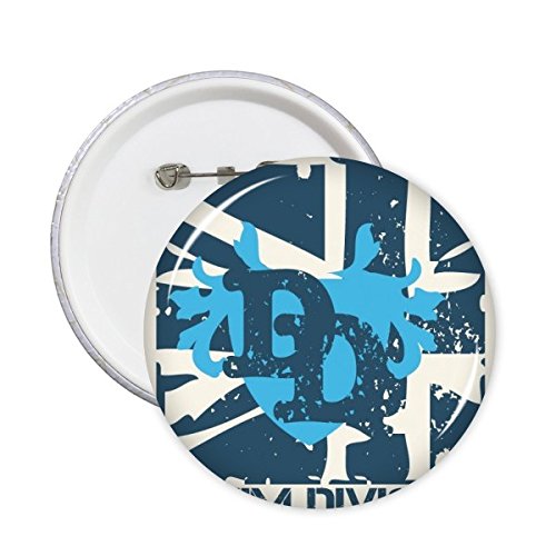 Broches rondes Graffiti Street Culture en denim bleu pour décoration de vêtements, lot de 5 XL