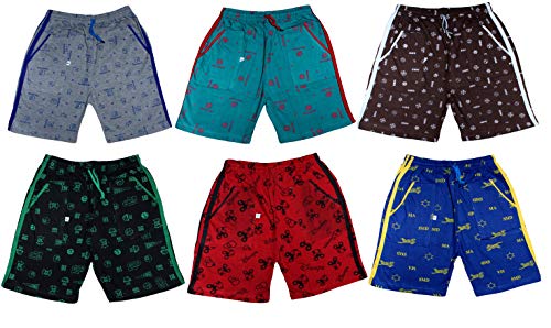 Okara Premium Cotton Baby Shorts, Multi Colored,Printed,Combo Pack of 6 (4-5 Year) Multicolour
