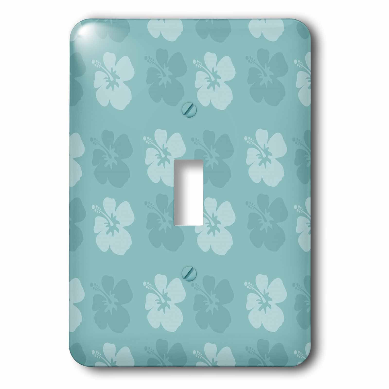 Interrupteur simple hibiscus bleu decoration hawaienne exotique