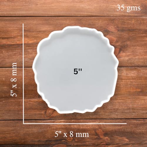Image of R H Lifestyle Silicone Moulds Round Resin Art Mould Agate Coaster Mould for Resin Art Epoxy Casting Mould Tray Photo Frame Mold Resin Coaster Mould Set of 4, 5 Inch