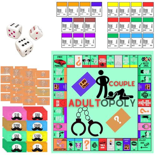 Adultopoly: Couples Date Night Game - 2 Set Relationship Conversation Cards
