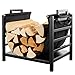 DOEWORKS Indoor Firewood Rack 18 Inch Fireplace Log Holder with Canvas Carrier