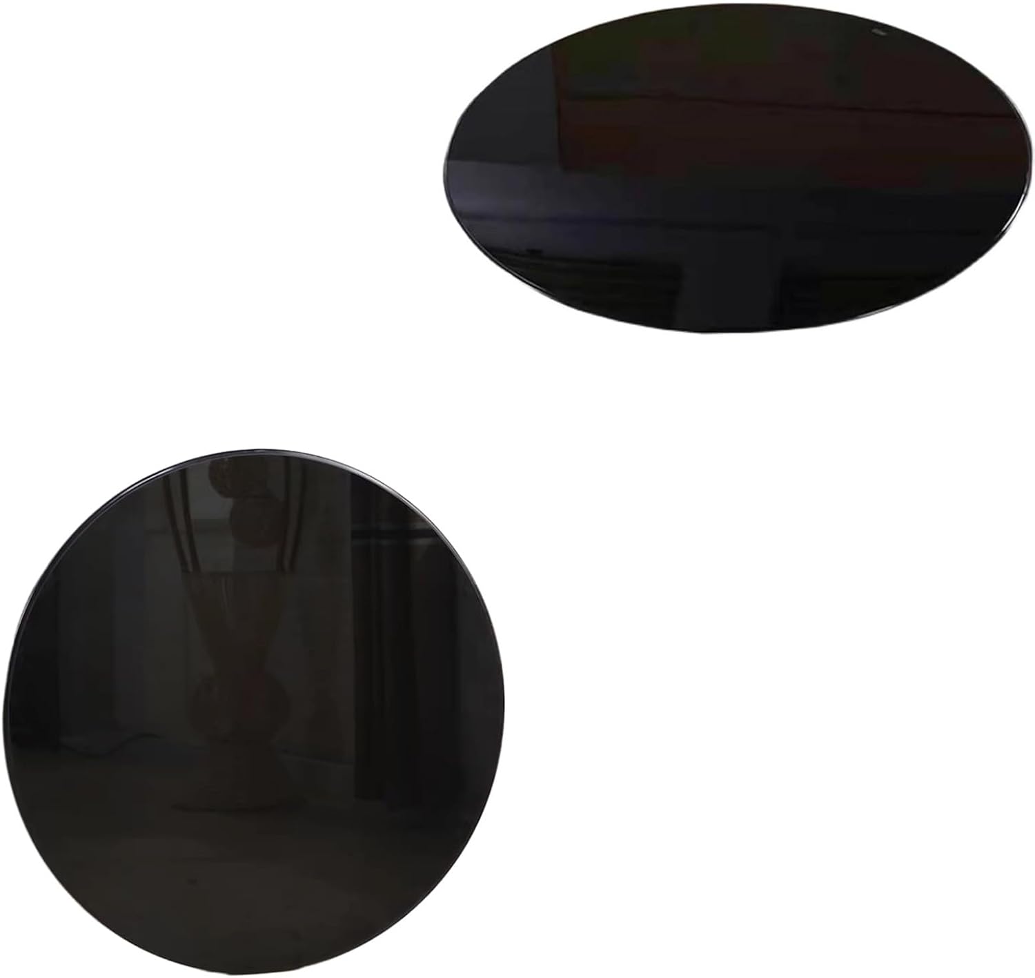 Round Tempered Glass Table Top Black, 36" Round, 1/2" Thick Glass, Polish Edge Radius Corners, Bevel Premium Round Circular Plate Glass(98CM(38.6.5IN))