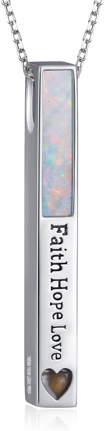 Faith of a Mustard Seed Necklace - 925 Sterling Silver Opal Mustard Seed Necklace-Christian Faith Jewelry Gift for Women