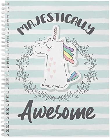 Softcover Majestically Awesome 8.5" x 11" Unicorn Spiral Notebook...