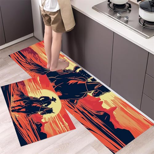 Alfombras de cocina vintage rojas para decorar con calidez tu lavandería y pasillo 5
