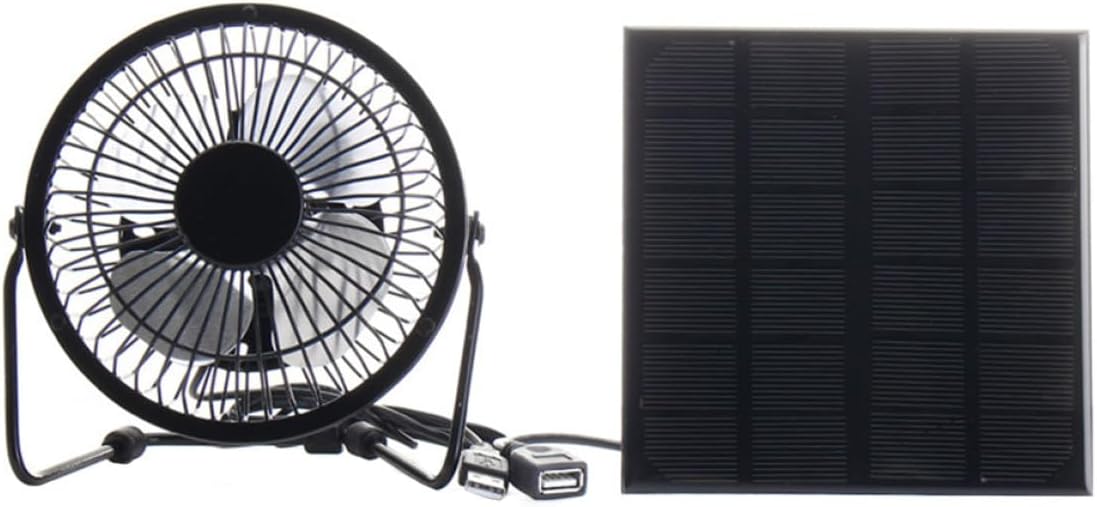 5w Solar Panel Cooling Fan Kit for Pets with USB Power, Iron Material, Suitable for Rv and Greenhouse Use, Efficient Heat Dissipation Fan for Indoor and Outdoor Summer Time