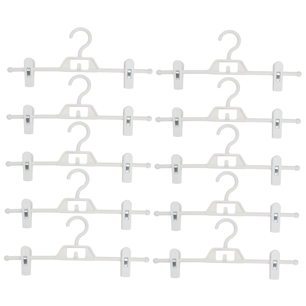 Unomor 10pcs Stacked Trousers Hanger Trousers Hanger Dress Hangers Bottoms Hangers Space Saving Pants Hanger Space Saving Hangers Pants Hanging Rack Scarf Hanger Pant Hanger Plastic White