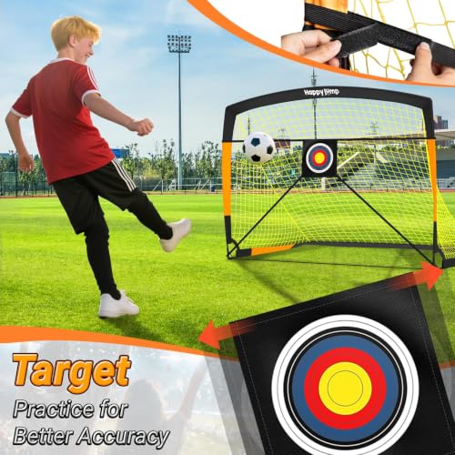 Image of Happy Jump Kids Backyard Soccer Goals 7x5 & 5x3.6 FT, Portable Outdoor Play