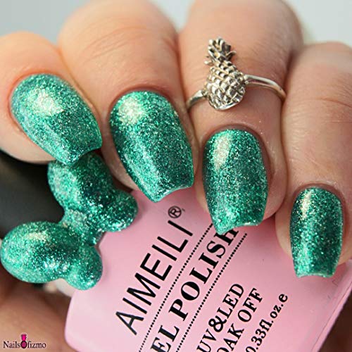 Esmalte de gel UV LED AIMEILI Chilly Shine Green 10ml miniatura 6
