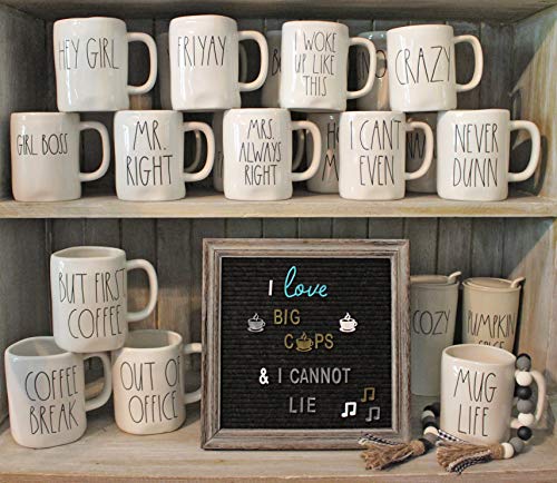 Rustic Felt Letter Board Bundle Farmhouse Vintage Barn Wood Frame and Stand by Felt Creative Home Goods Changeable Message Memo Board 700+ Letter Set Numbers (Gray Frame, Black Felt 10x10 Inches)