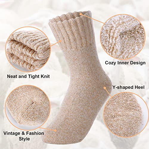 Wool Socks - Thick, Warm, Boot, Hiking, Calf Socks for Women and Men3