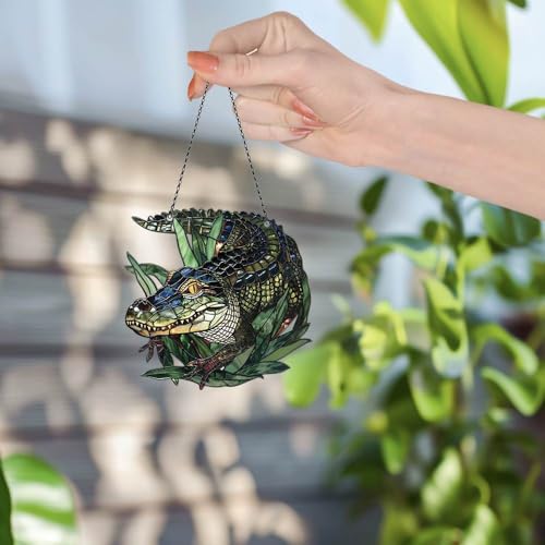 Image of Alligator Acrylic Ornament Gift for Gator Lover Christmas Hanging Decor