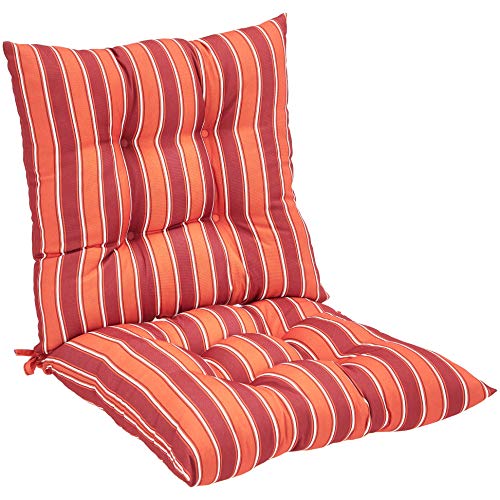 image for AmazonBasics Tufted Outdoor Square Seat Patio Cushion - Pack of 2, Red