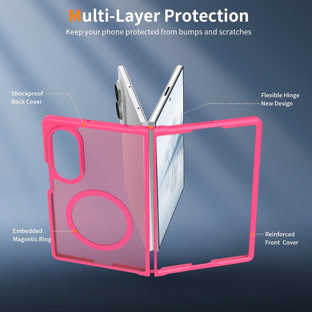 Custodia per telefono PC opaca con ricarica magnetica per Samsung Galaxy Z Fold 8 Ultra Z Flip 8 7 6, cover pieghevole antiurto con sensazione al tatto, blu reale, per Samsung Galaxy Z Flip 7