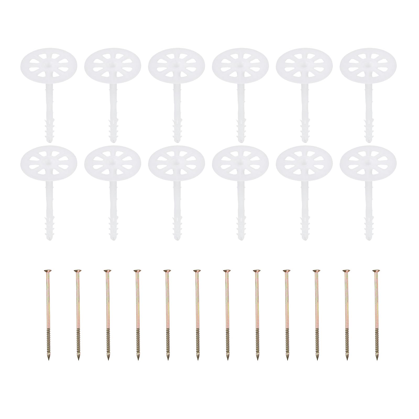 PATIKIL 122mm Perforated Insulation Pins, 30 Pcs Insulating Nails Wall Plug Plastic Expansion Bolt for Fixing Foam Boards to Masonry Wall or Ceiling
