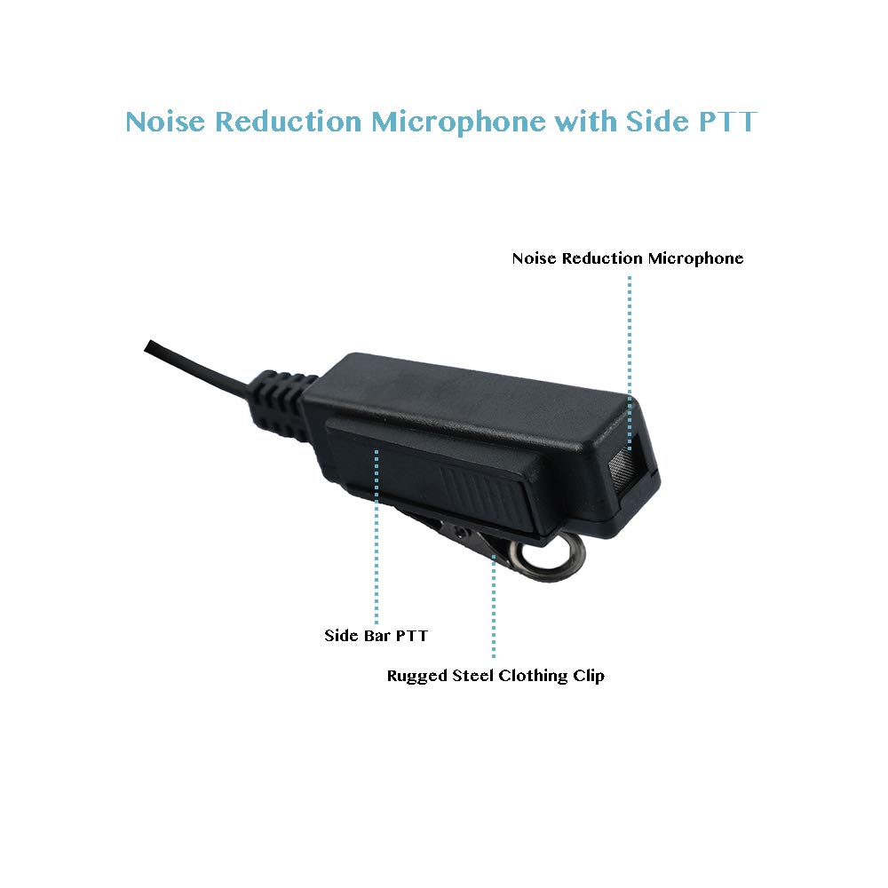 2-przewodowa osłona akustyczna słuchawki z mikrofonem Ptt kompatybilne z Kenwood Baofeng Puxing Wouxun 2-drożne radio Walkie Talkie